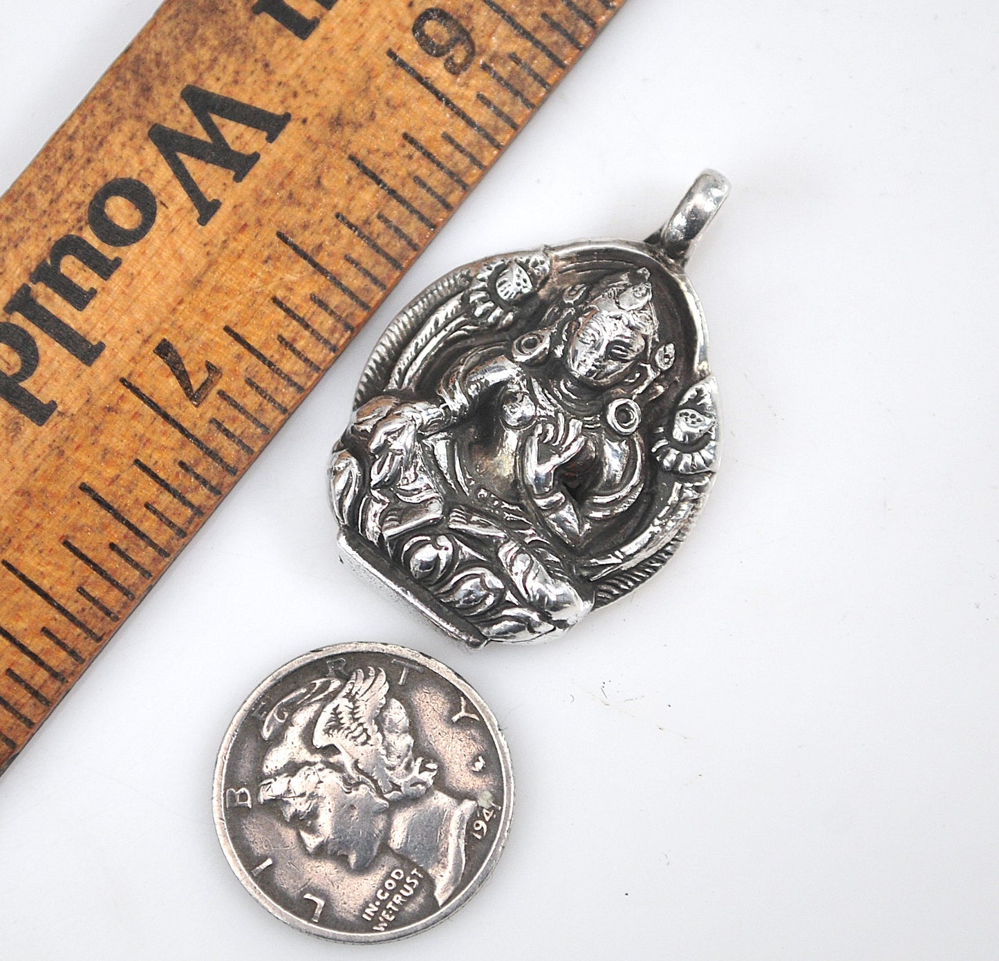 Sterling Silver Green Tara Pendant