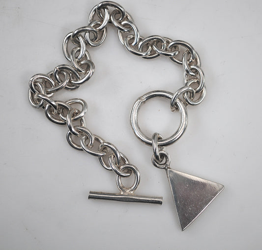 925 Mexico Rolo Tag Toggle Bracelet