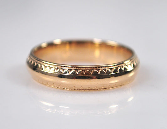 Signed 14K Gold 5mm Wedding Band Ring