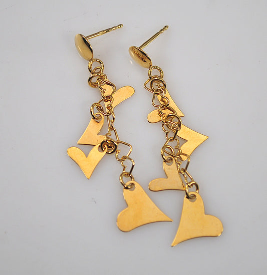 14K Gold Heart Earrings