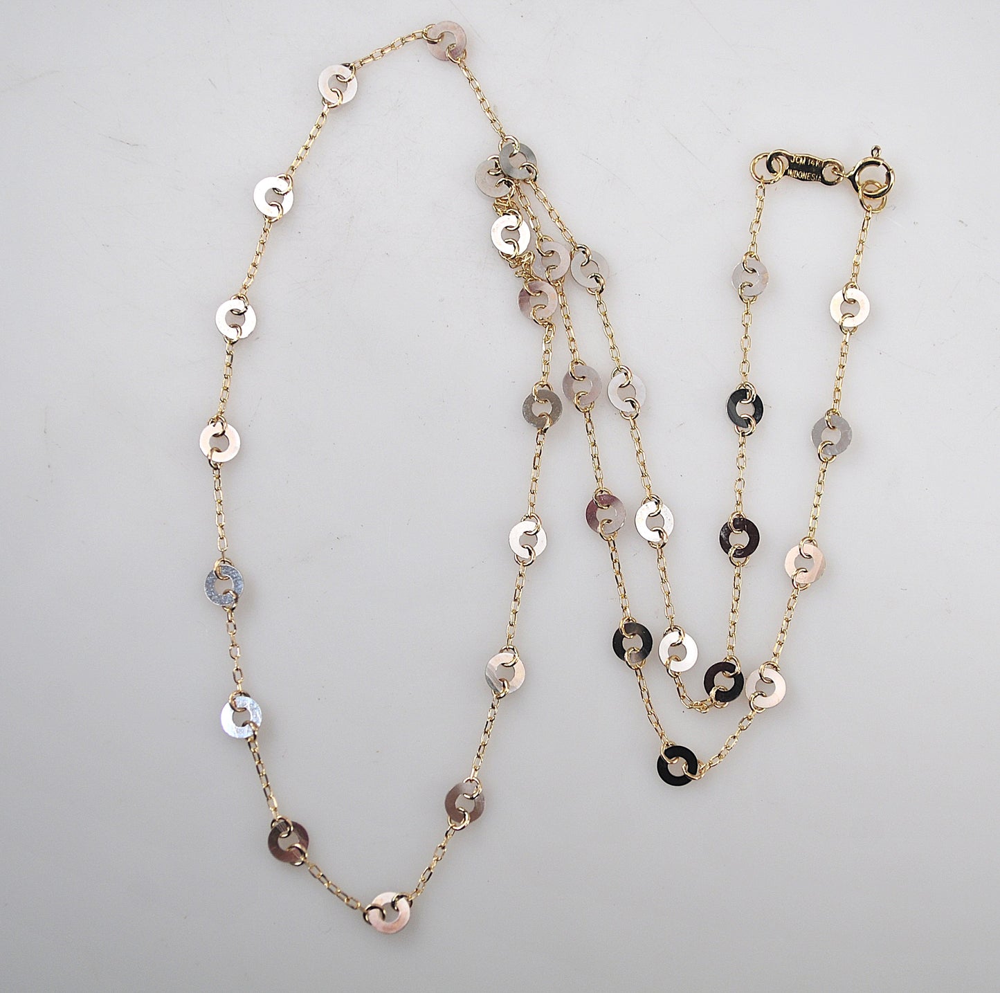Designer 14K Gold Two Tone Station Necklace