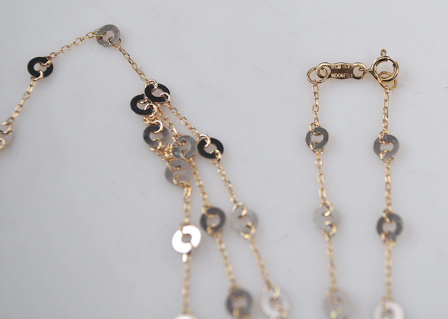 Designer 14K Gold Two Tone Station Necklace