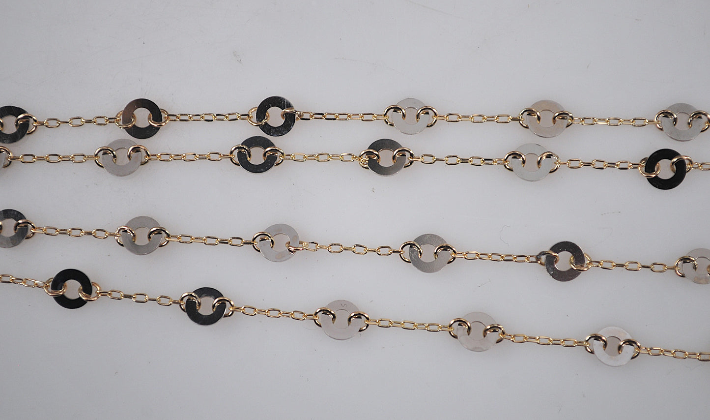 Designer 14K Gold Two Tone Station Necklace