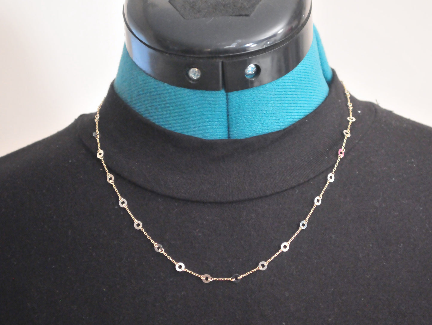 Designer 14K Gold Two Tone Station Necklace