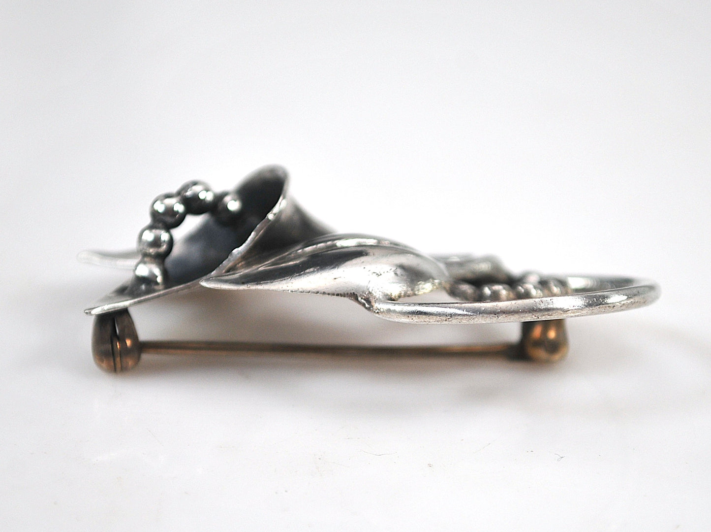 Vintage Sterling Silver Lily Brooch