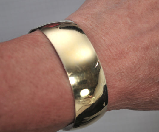 Wide Danecraft Gold over Sterling Silver Cuff Bracelet