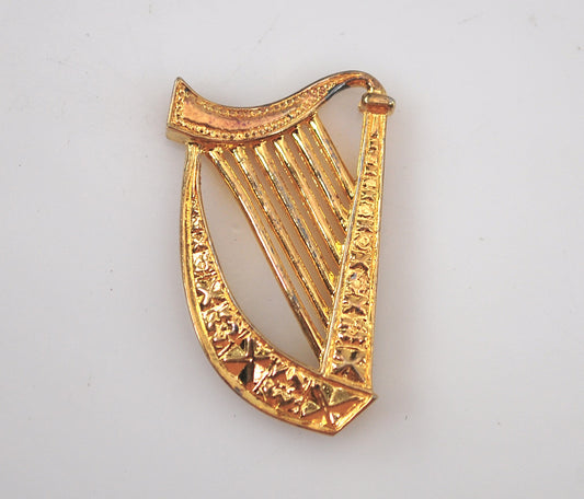 Franklin Mint 1982 Gold Over Sterling Harp Pendant