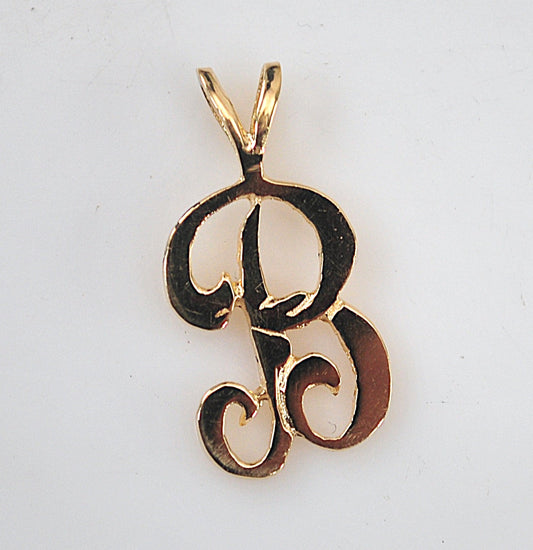14K Gold Initial B Pendant