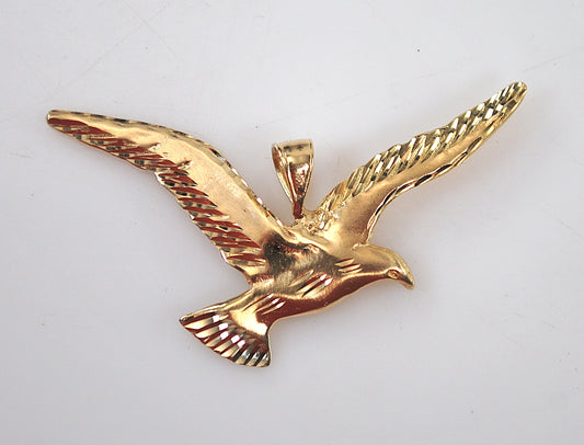 14K Gold Flying Bird Pendant