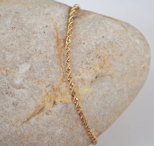 Signed 14K Gold Rope Bracelet