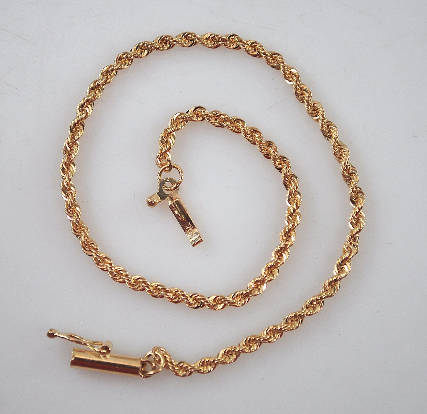 Signed 14K Gold Rope Bracelet
