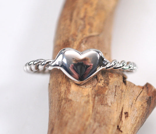 Signed 925 Sterling Silver Heart Ring