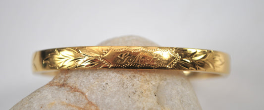 As is - Vintage Signed Gold Filled Bangle Bracelet
