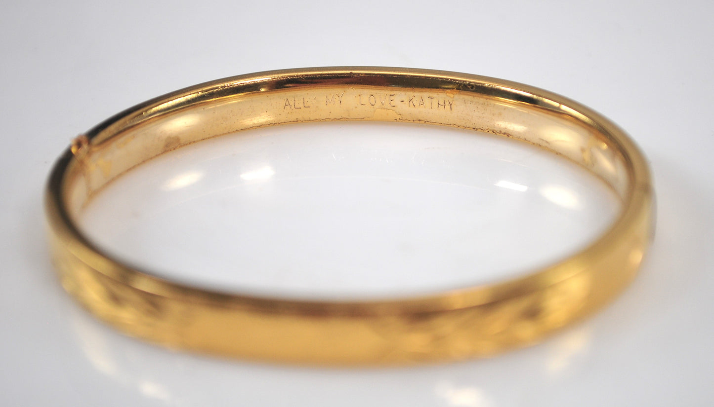 As is - Vintage Signed Gold Filled Bangle Bracelet