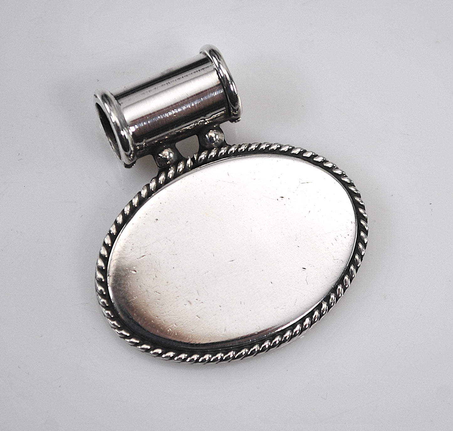 Sterling Silver Blank Medallion Slider Pendant