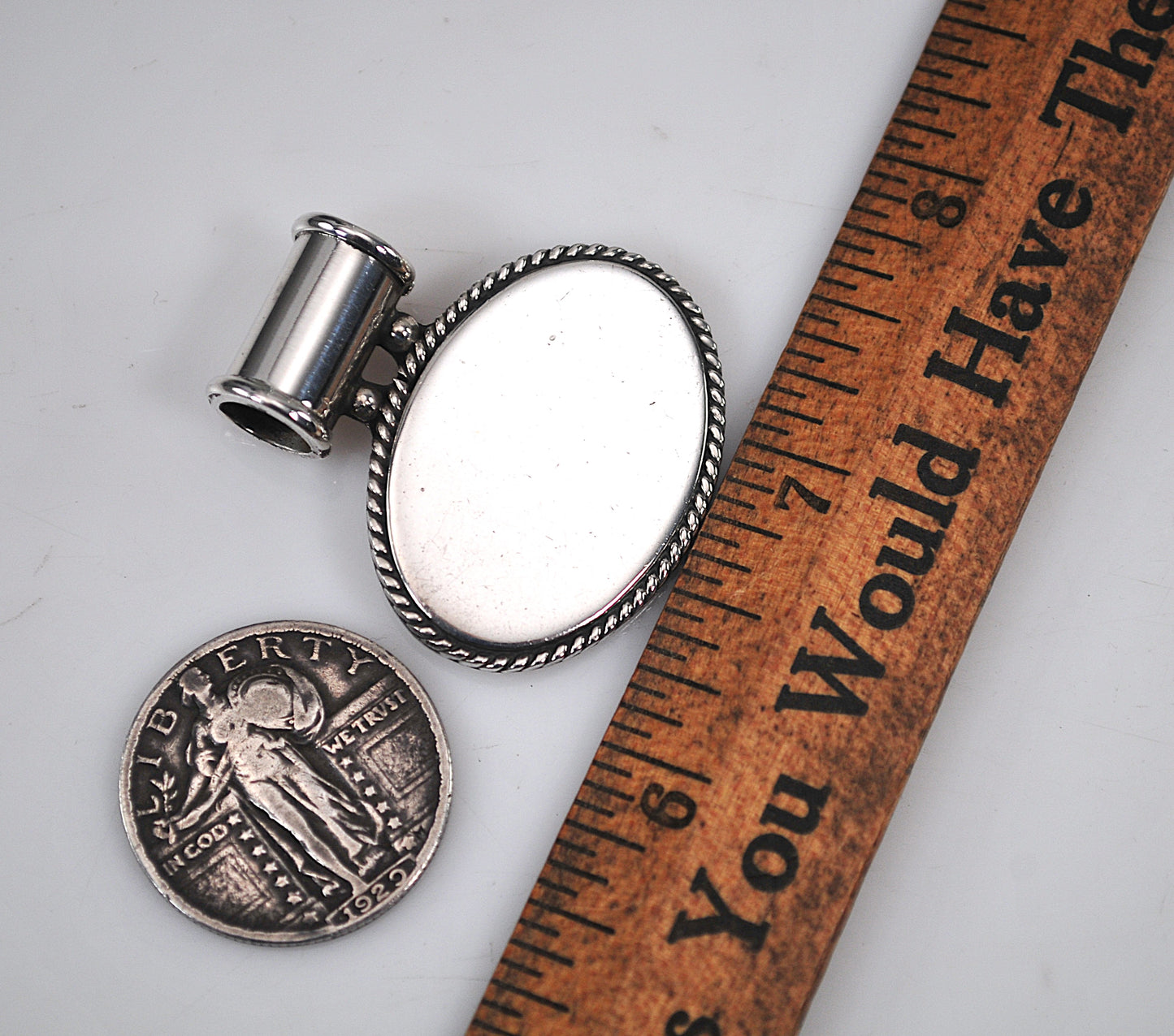 Sterling Silver Blank Medallion Slider Pendant