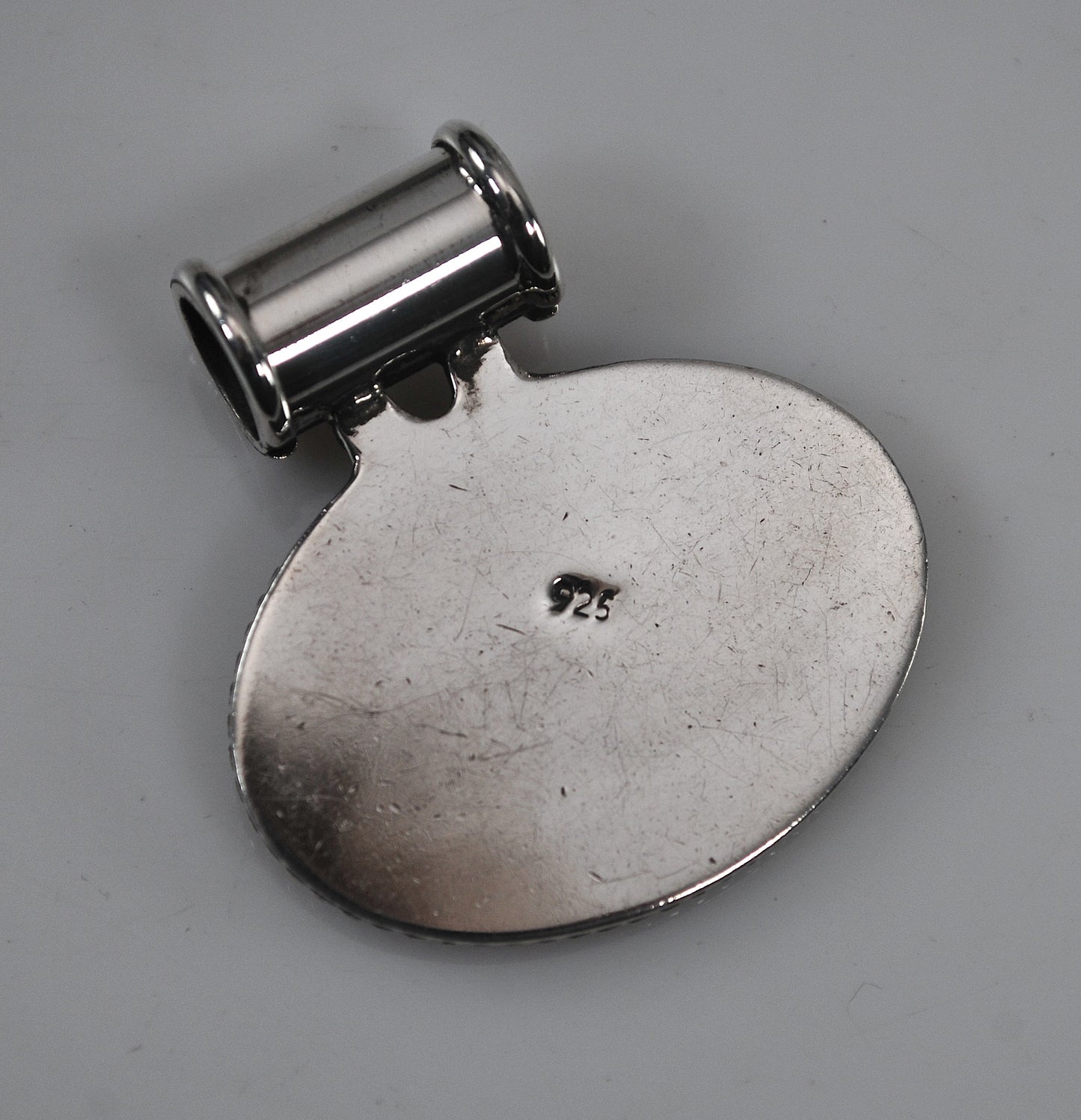 Sterling Silver Blank Medallion Slider Pendant