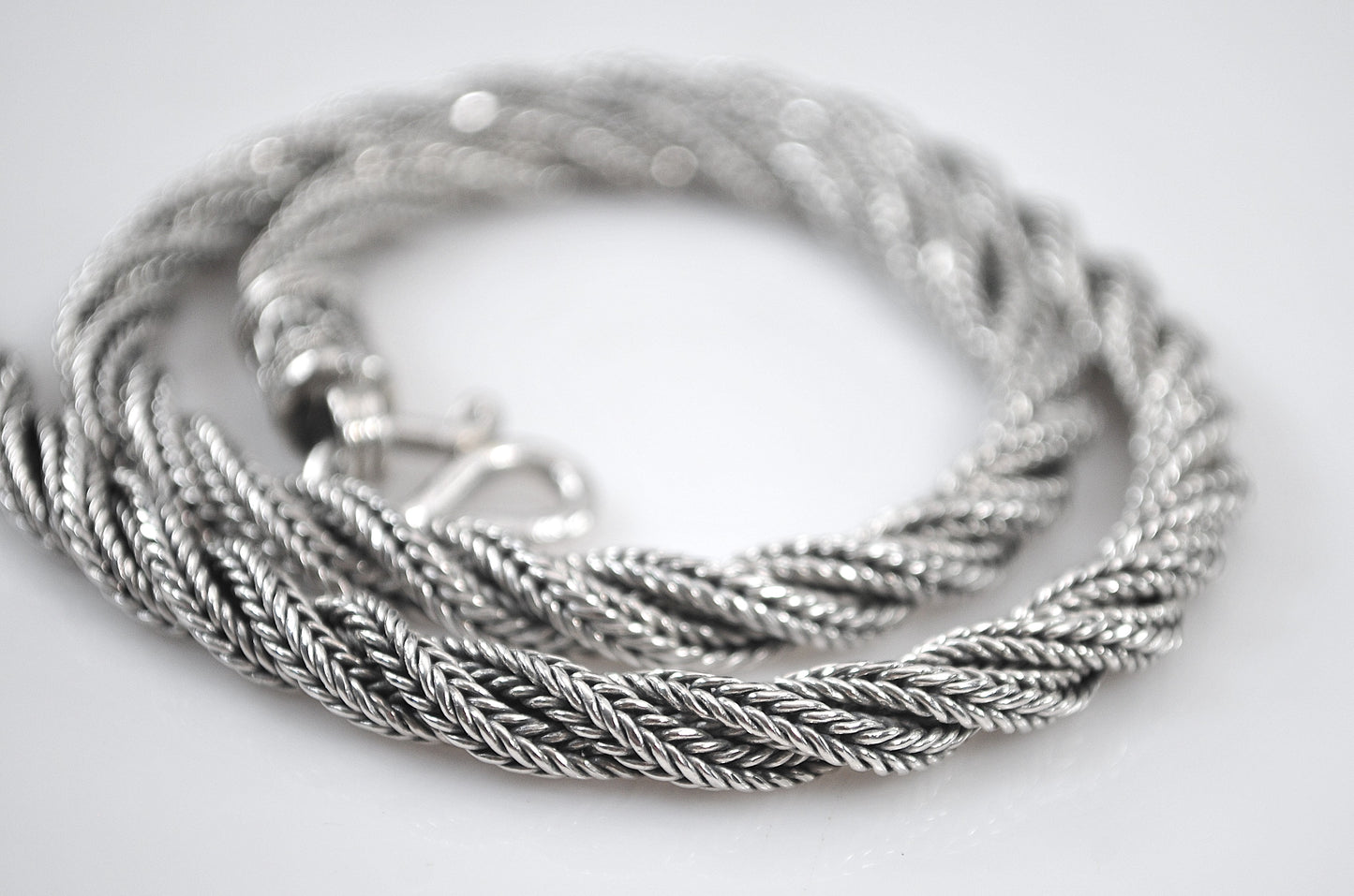 925 Heavy Twisted Multi-Strand Wheat Choker Necklace