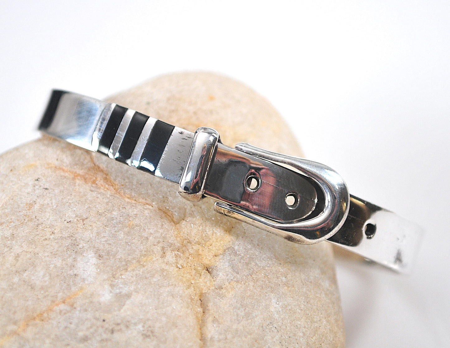 Vintage 925 Mexico Sterling Silver Buckle Bracelet
