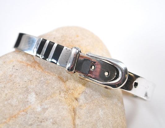 Vintage 925 Mexico Sterling Silver Buckle Bracelet