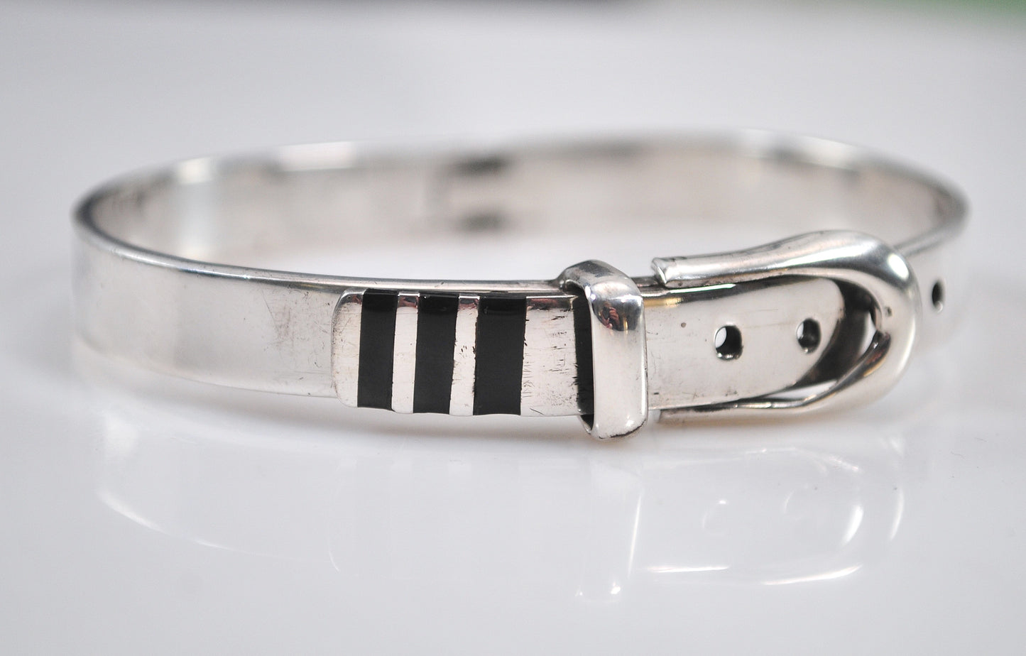 Vintage 925 Mexico Sterling Silver Buckle Bracelet
