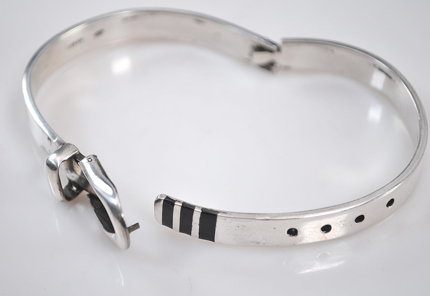Vintage 925 Mexico Sterling Silver Buckle Bracelet