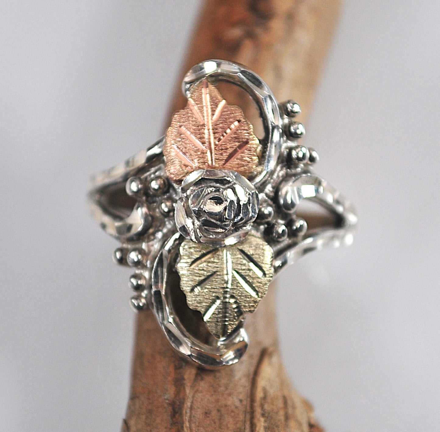 Wheeler Sterling Silver 12K Gold Leaf Ring