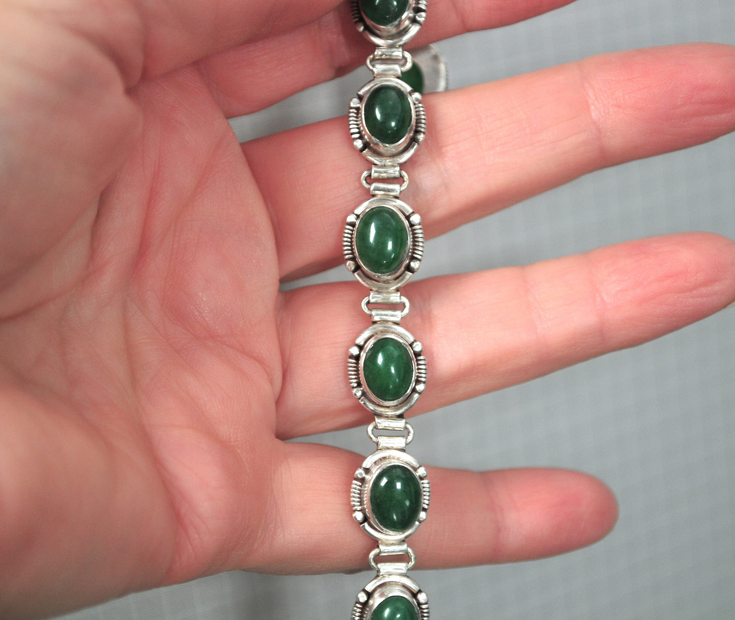 Sterling Silver Multi-Stone Green Stone Bracelet