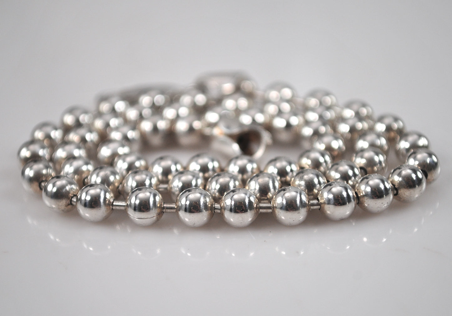 925 Italy 5mm Bead Ball Chain Choker Necklace
