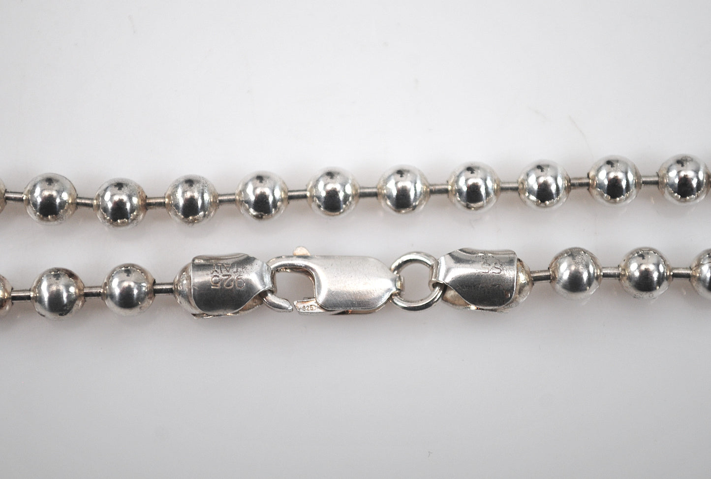 925 Italy 5mm Bead Ball Chain Choker Necklace
