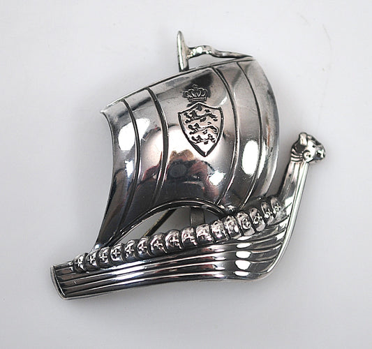 Erik Thimann Denmark 925 Sterling Viking Ship Brooch