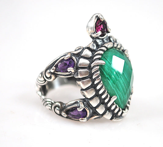 Relios Carolyn Pollack Sterling Silver Gemstone Turtle Ring