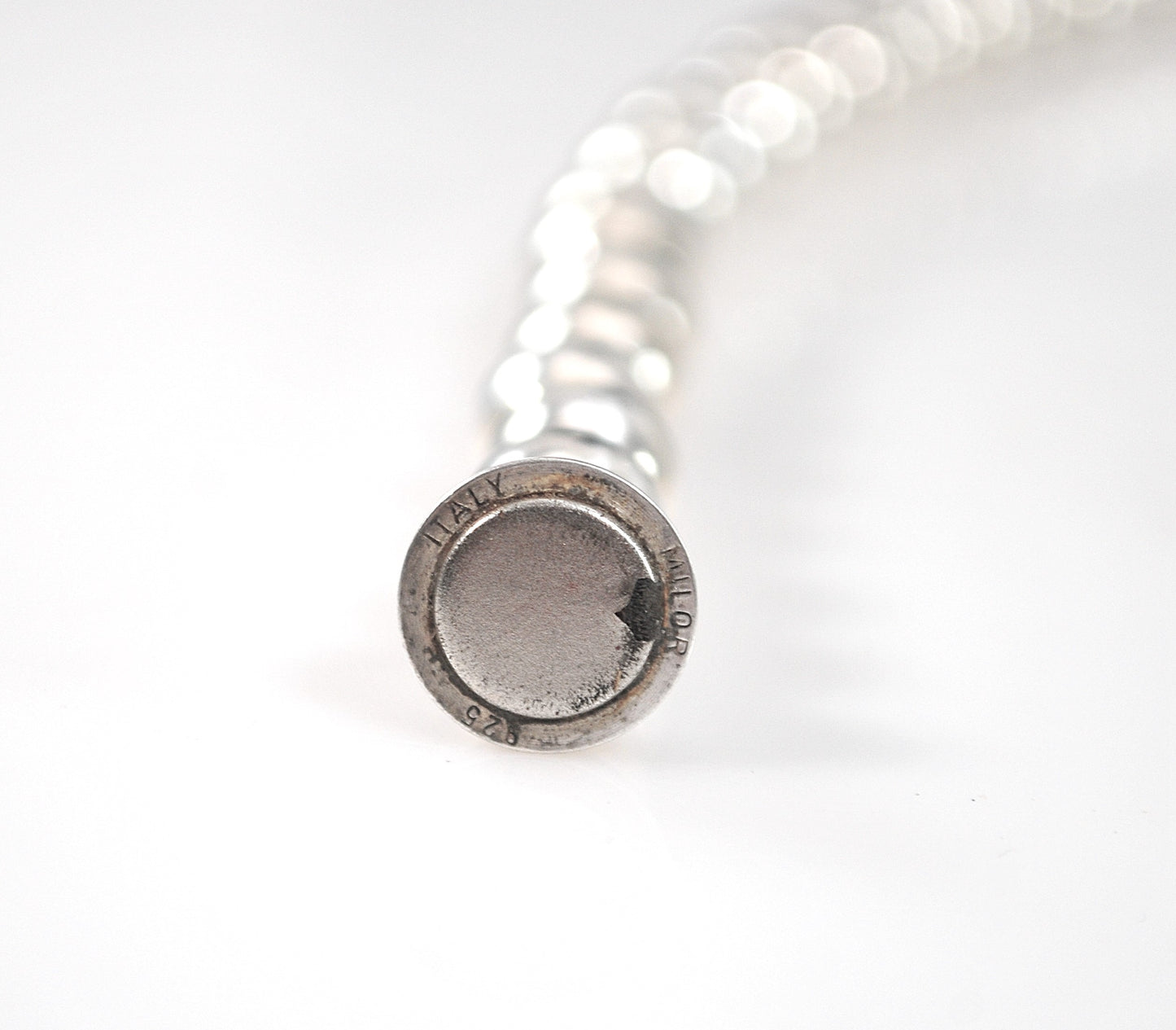 Milor 8mm Sterling Silver Bead Ball Choker Necklace with Magnetic Clasp