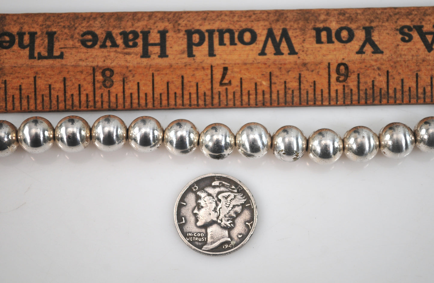 Milor 8mm Sterling Silver Bead Ball Choker Necklace with Magnetic Clasp