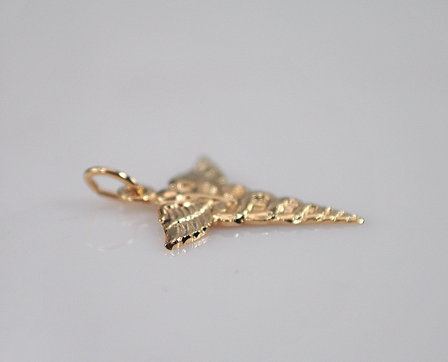 SMALL 14K Gold Caduceus Pendant