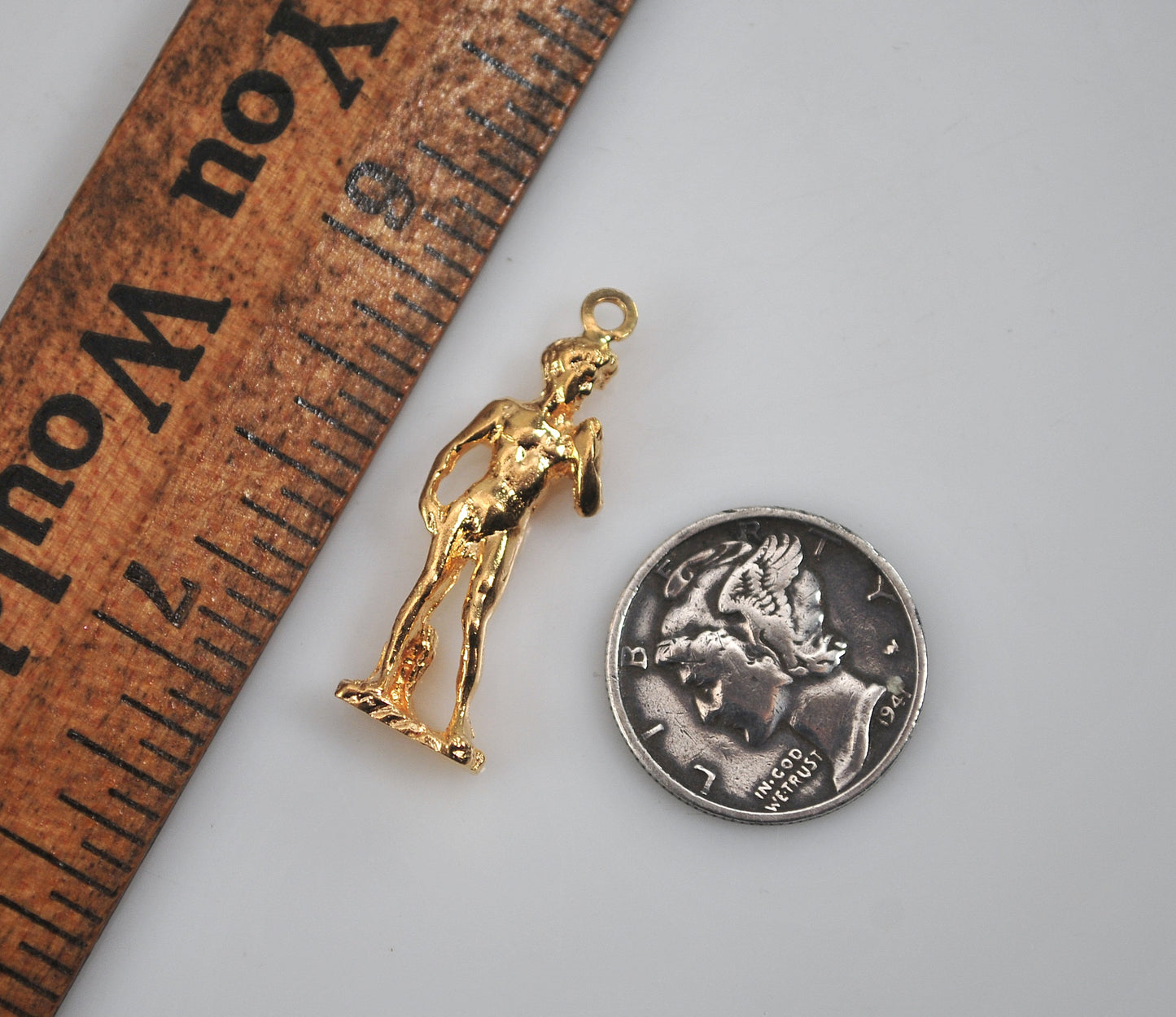 14K Gold Michelangelo's David Pendant