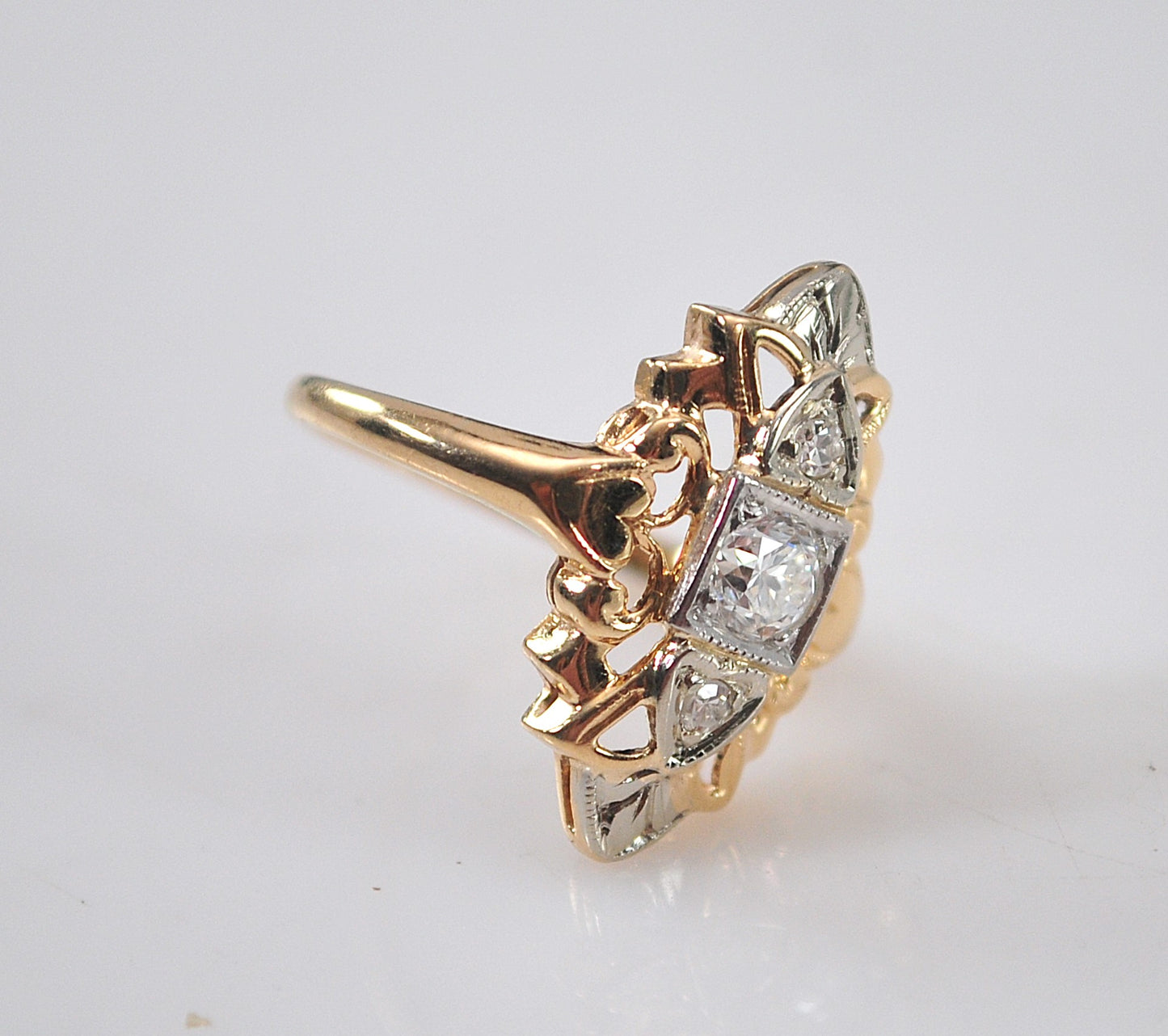 Antique 14K Gold Diamond Ring