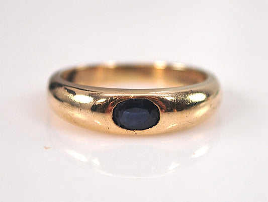 Vintage Signed Sapphire Ring 14K Gold
