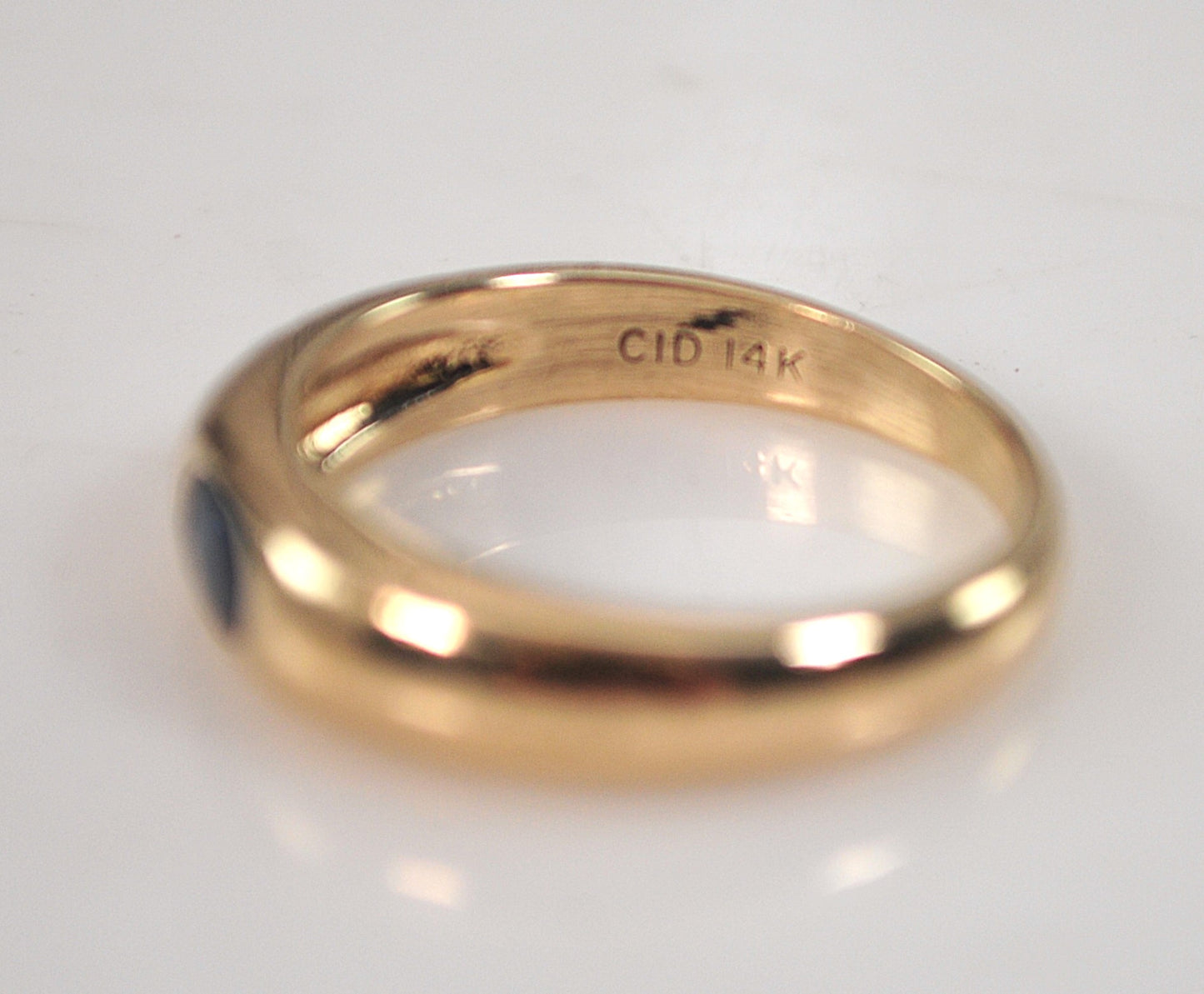 Vintage Signed Sapphire Ring 14K Gold