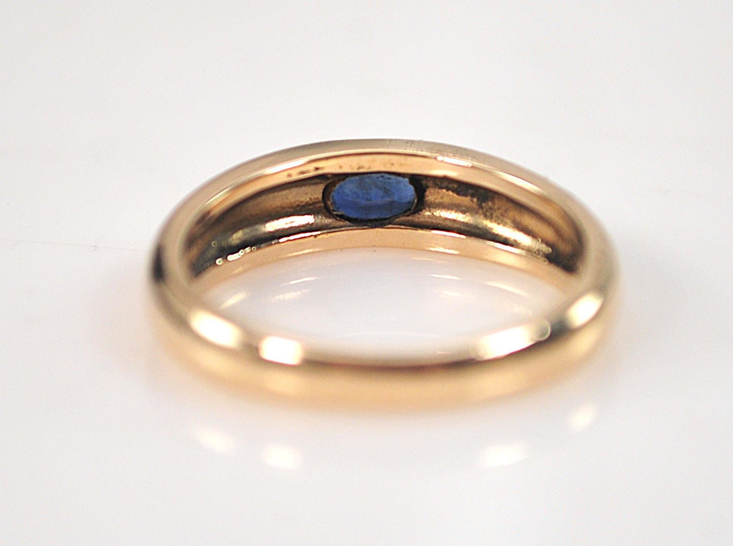 Vintage Signed Sapphire Ring 14K Gold