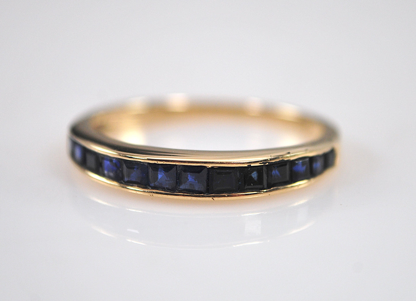 14K Gold Sapphire Band Ring