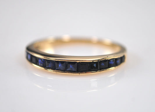 14K Gold Sapphire Band Ring