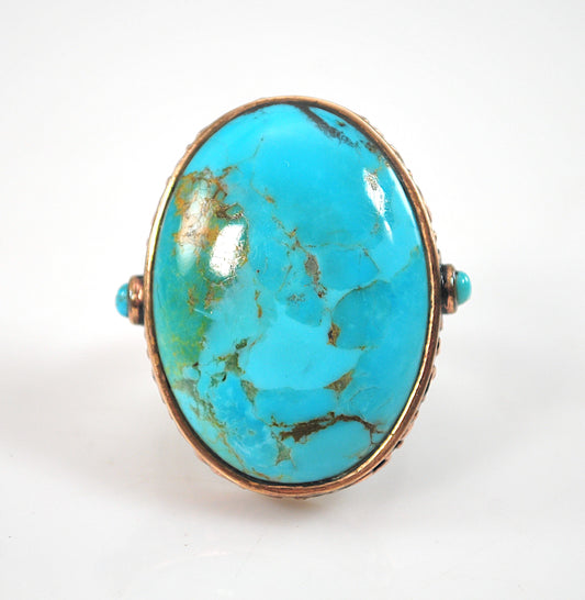 Huge Barse Sterling Silver Turquoise Ring