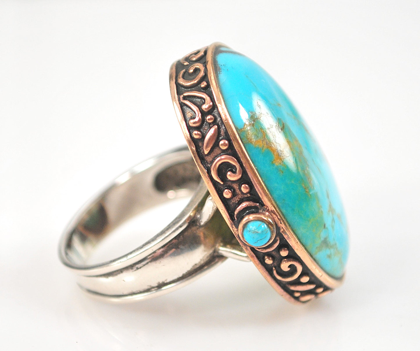 Huge Barse Sterling Silver Turquoise Ring