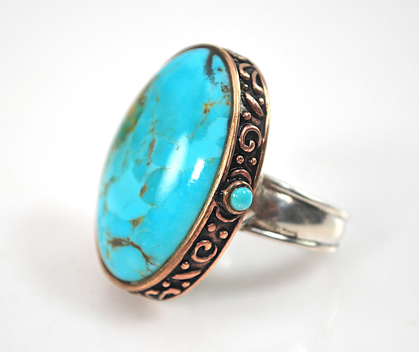 Huge Barse Sterling Silver Turquoise Ring