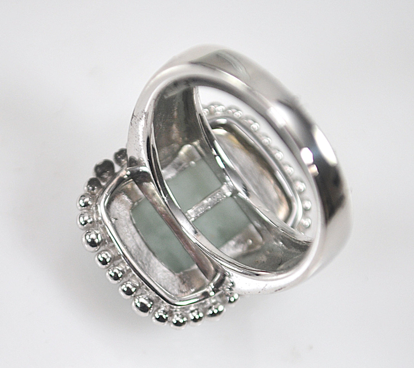 Carved Jade Sterling Silver Signed Ring