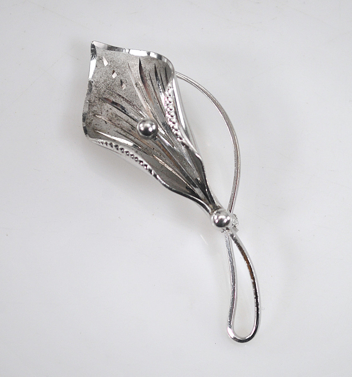 Silver Calla Vintage Signed Sterling Silver Calla Lily Brooch – Silver Vintage Jewelry