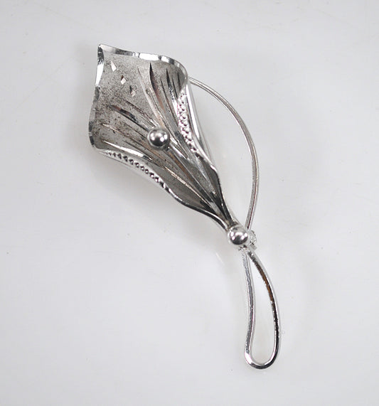 Vintage Signed Sterling Silver Calla Lily Brooch