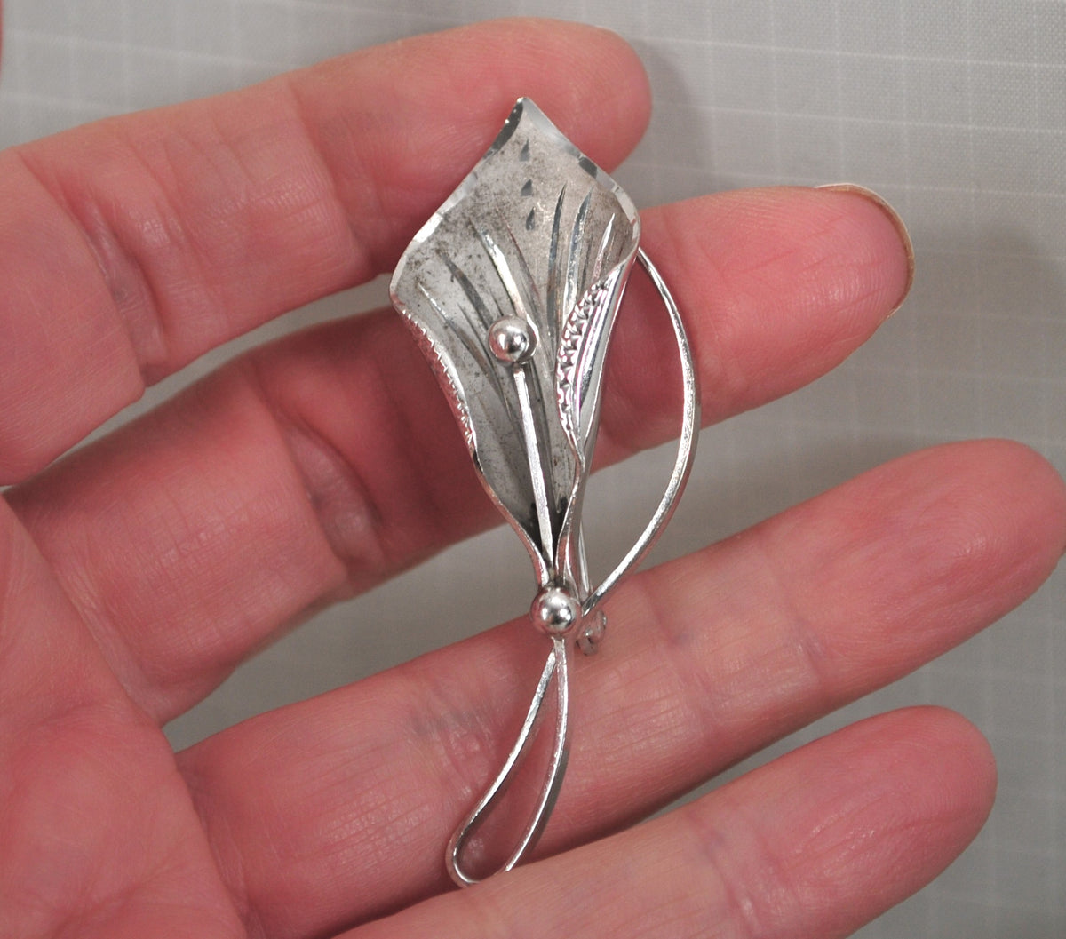 Silver Calla Vintage Signed Sterling Silver Calla Lily Brooch – Silver Vintage Jewelry