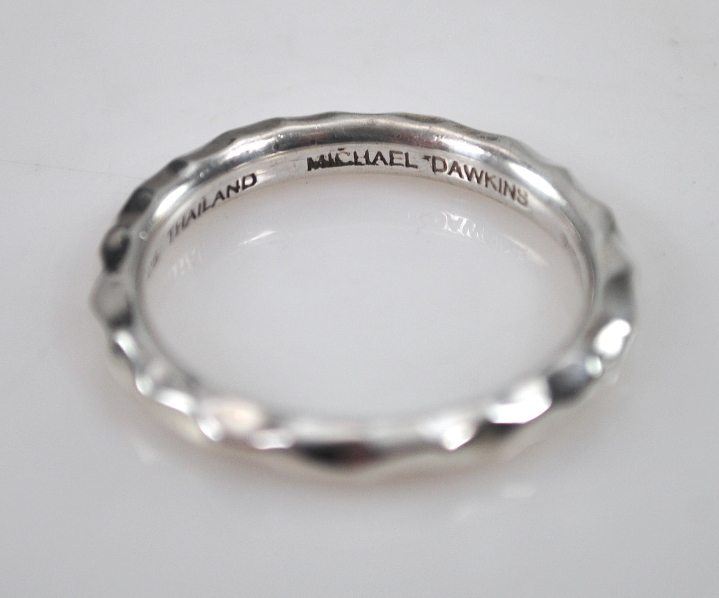 Michael Dawkins 925 Hammered Band Ring
